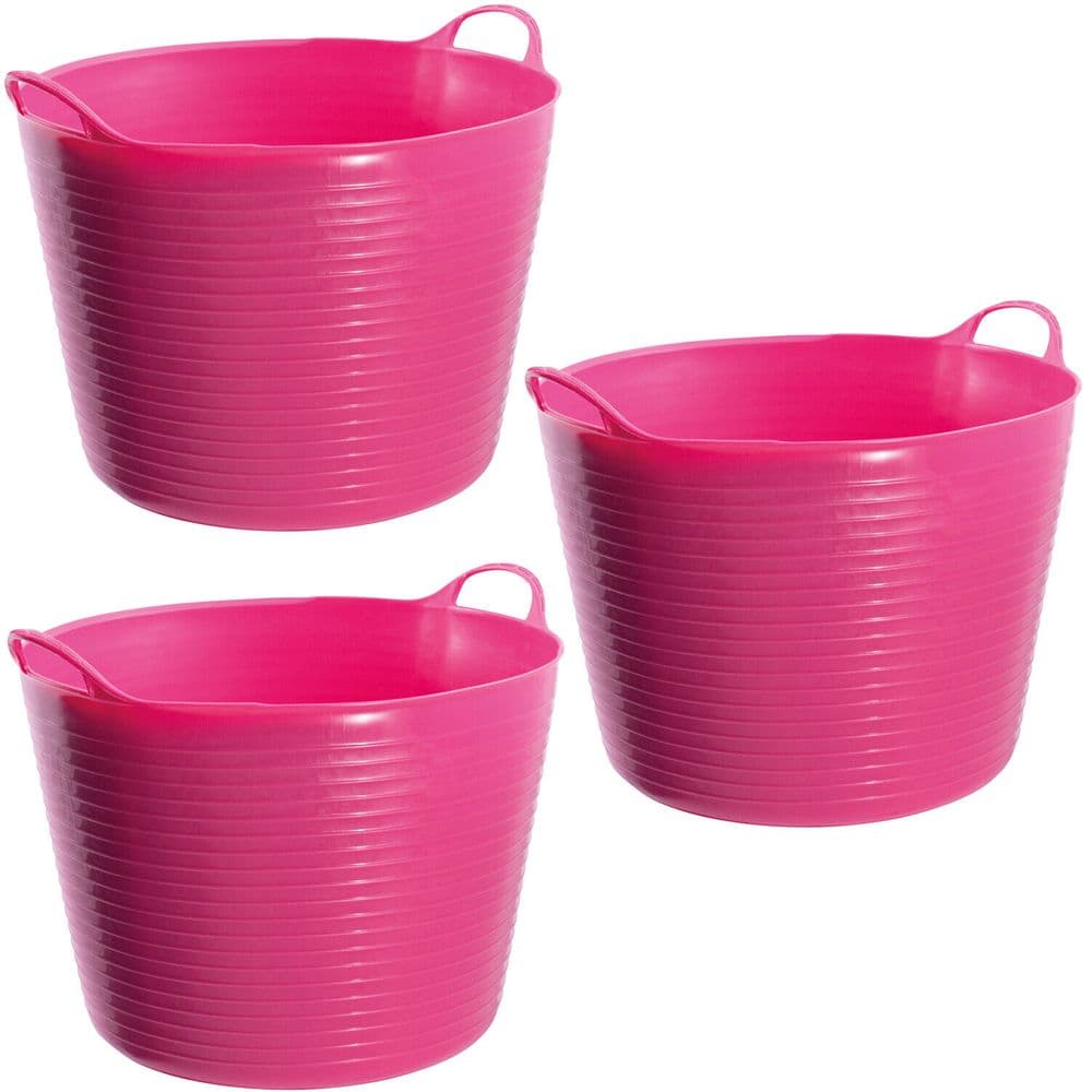 3 x 40L FLEXI TUB GARDEN STORAGE CONTAINER BUCKETS plaster horse equine ...