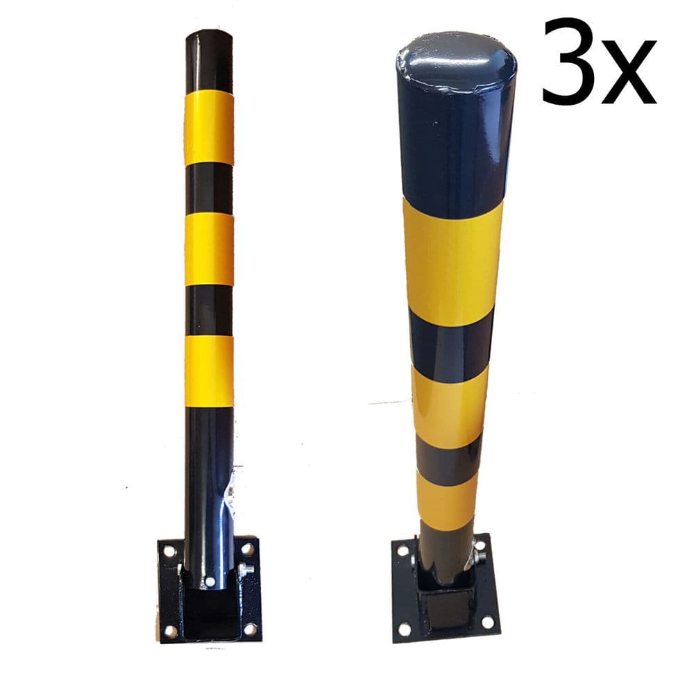 3 x FOLDING LOCKING BOLLARDS SECURITY POST driveway car park lockable