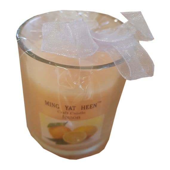 3 x LEMON SCENTED WAX CANDLES in JAR