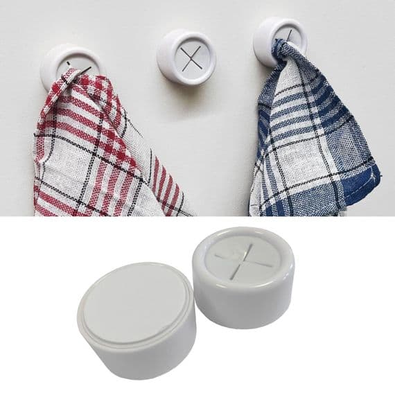 3 x Push in Tea Towel Cloth Holder Hanger Grip Self Adhesive Kitchen Bathroom