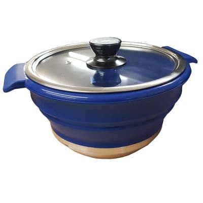 3.8L COLLAPSIBLE CAMPING SAUCEPAN integral handles - not riveted caravan folding