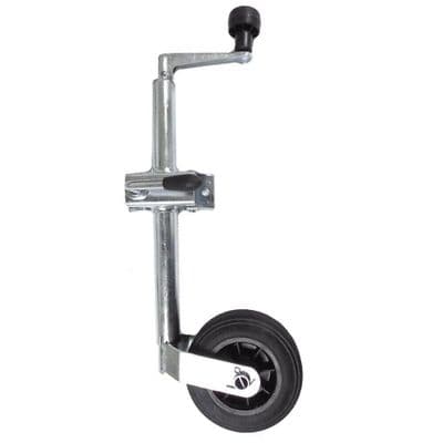 34mm JOCKEY WHEEL HEAVY DUTY PLASTIC RIM + CLAMP caravan trailer container plant