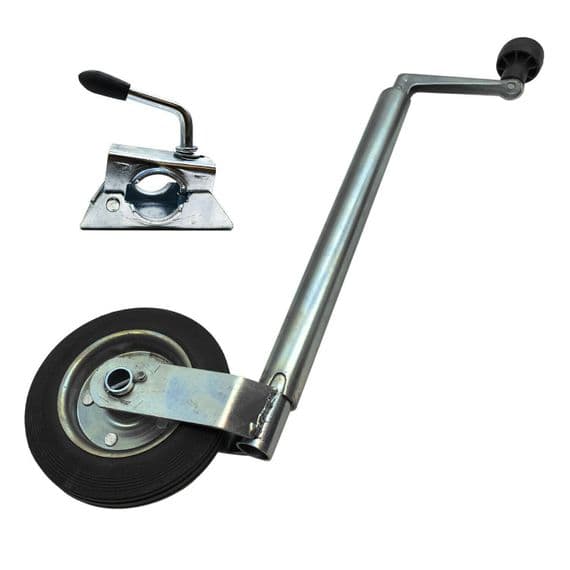 35mm JOCKEY WHEEL METAL RIM HEAVY DUTY + CLAMP caravan trailer container plant
