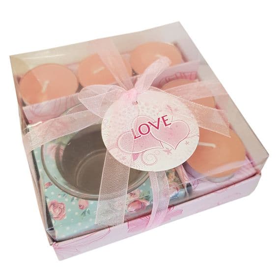 4 PACKS (20 candles) PINK WAX SCENTED CANDLE SET christmas party present