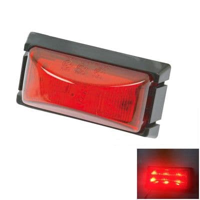 4 x 12v to 30v RED SIDE MARKER 6 LED LIGHTS trailer lamps truck - 'E' approved