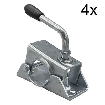 4 x 34mm Trailer Caravan Jockey Wheel Clamp Bracket (Prop Stand Mount)