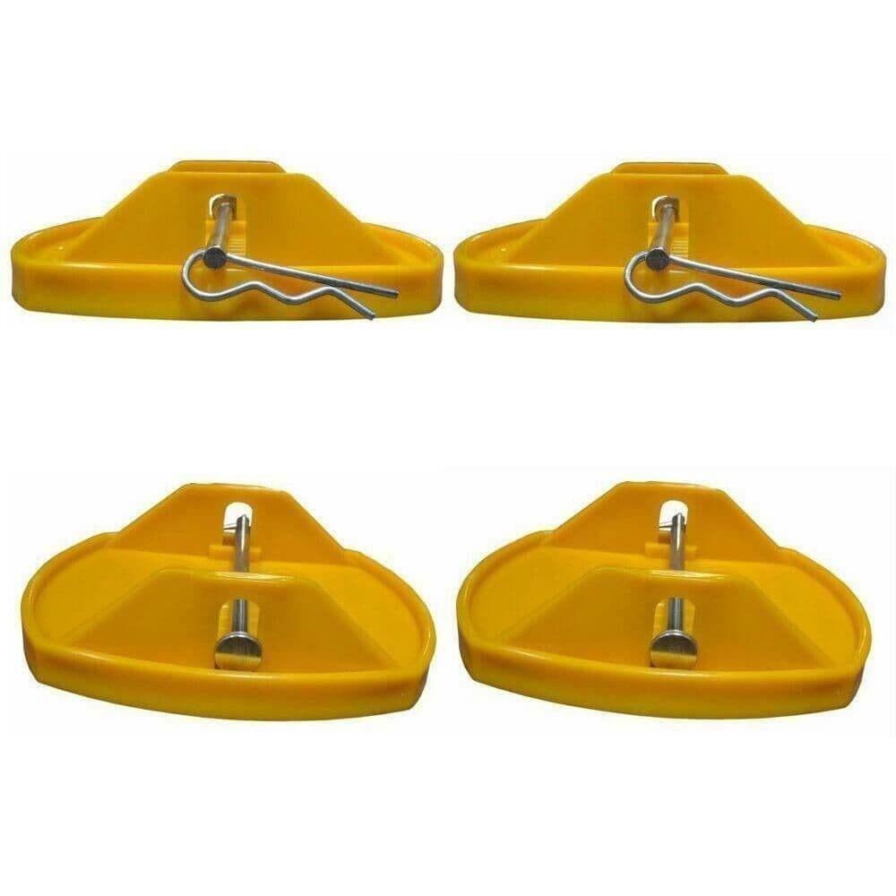 Pad Mounting Safety Pin 4 x DELUXE CARAVAN CORNER STEADY LEG JACK PADS STEEL PINS attach a pad