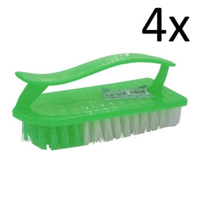 4 x GREEN SCRUBBING CLEANING KITCHEN BRUSH bathroom scrub toilet shower sink
