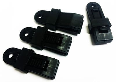 4 x HEAVY DUTY TARPAULIN CLIPS - COVER + TARP CLAMPS truck camping boat caravan