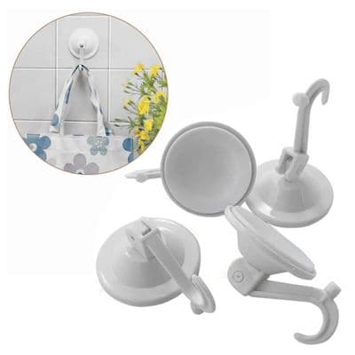 4 x Lever Suction Cup Hooks Extra Large 59mm Heavy Duty Hanger Kitchen Bathroom