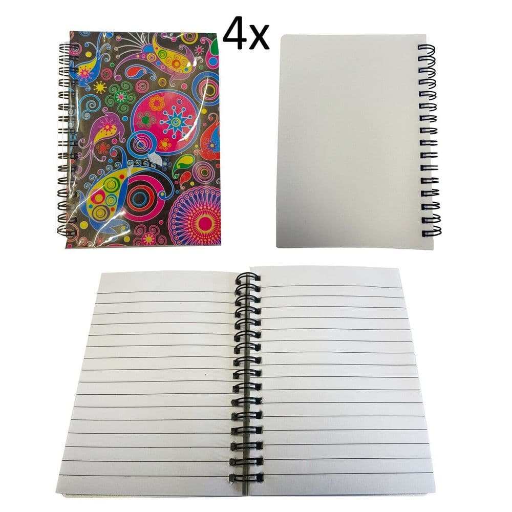 Four Line Ruled Notebook Paper 4 x RULED NOTEBOOKS LINED NOTE PAD WRITING LIST PAPER A6 school ...