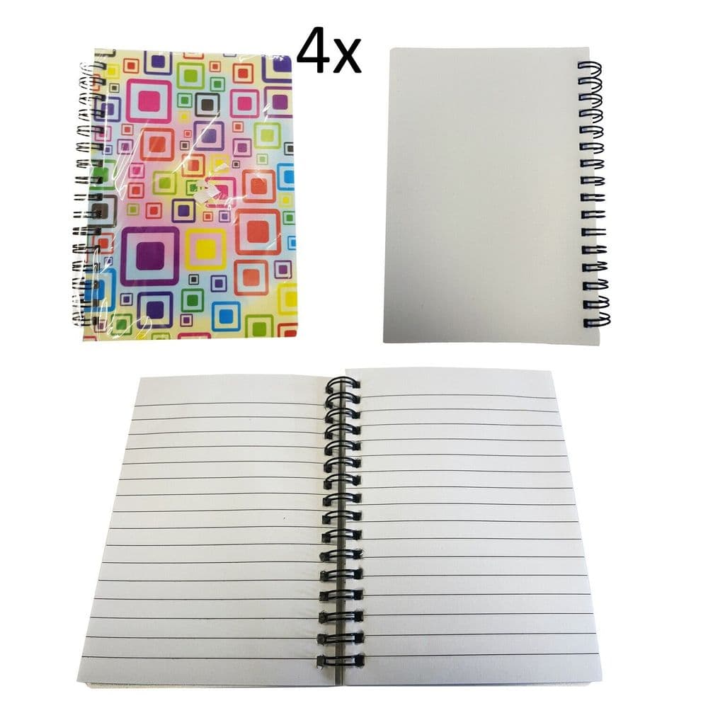 4 x RULED NOTEBOOKS LINED NOTE PAD WRITING LIST PAPER A6 shopping ...