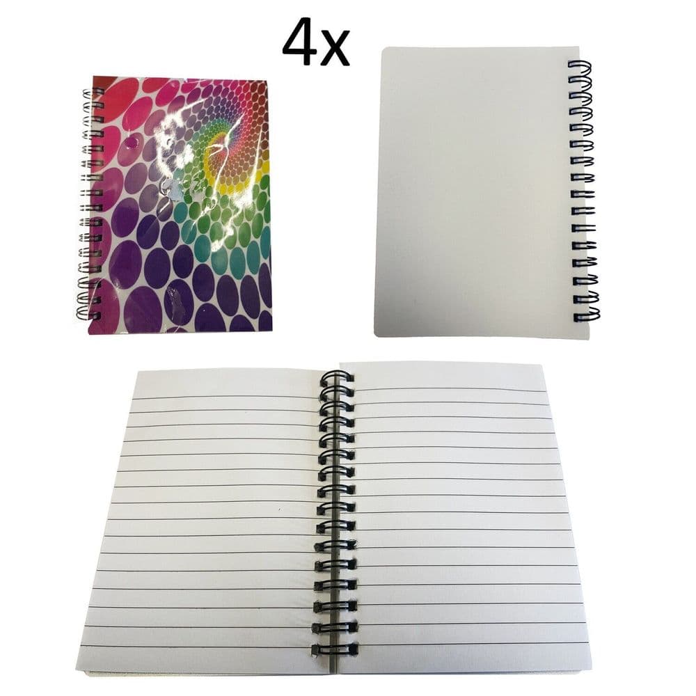 4 x RULED NOTEBOOKS LINED NOTE PAD WRITING LIST PAPER A6 shopping ...