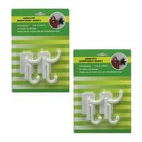 4 x Swivel Hooks Wall Hanger Self Adhesive Hat Coat Towel Key Bathroom Kitchen