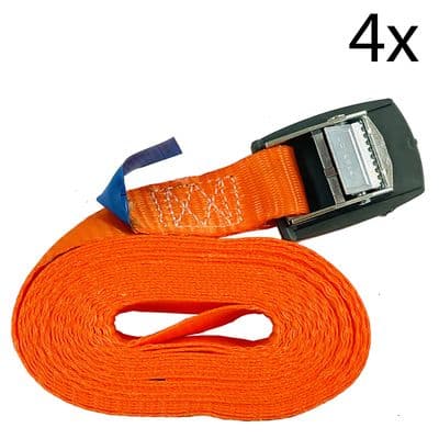 4 x TIE DOWN ROOF RACK STRAPS with SOFT PAD 25mm x 3 metre kayak canoe luggage