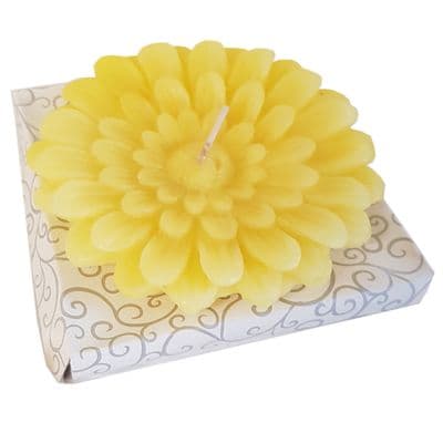 4 x YELLOW SCENTED SUNFLOWER WAX CANDLES christmas party candle
