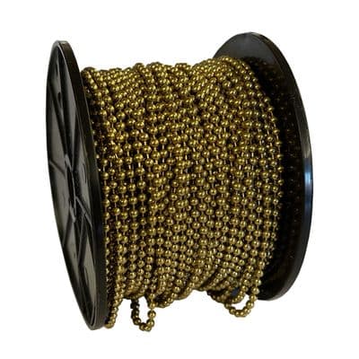 40 metres 3mm BRASS PLATED BALL CHAIN sink plug door curtain hanging pictures