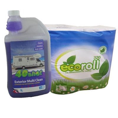 40 SHOT CLEANER (wash wax + anti static) with ECO ROLL caravan motorhome boat