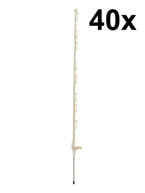 40 x 5ft (160cm) Electric Fence White Poly Posts fence Stakes tape rope