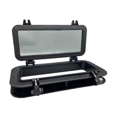 400mm x 200mm Marine Boat Black Rectangular Porthole Window Hatch narrowboat