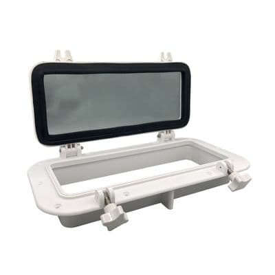 400mm x 200mm Marine Boat White Rectangular Porthole Window Hatch narrowboat
