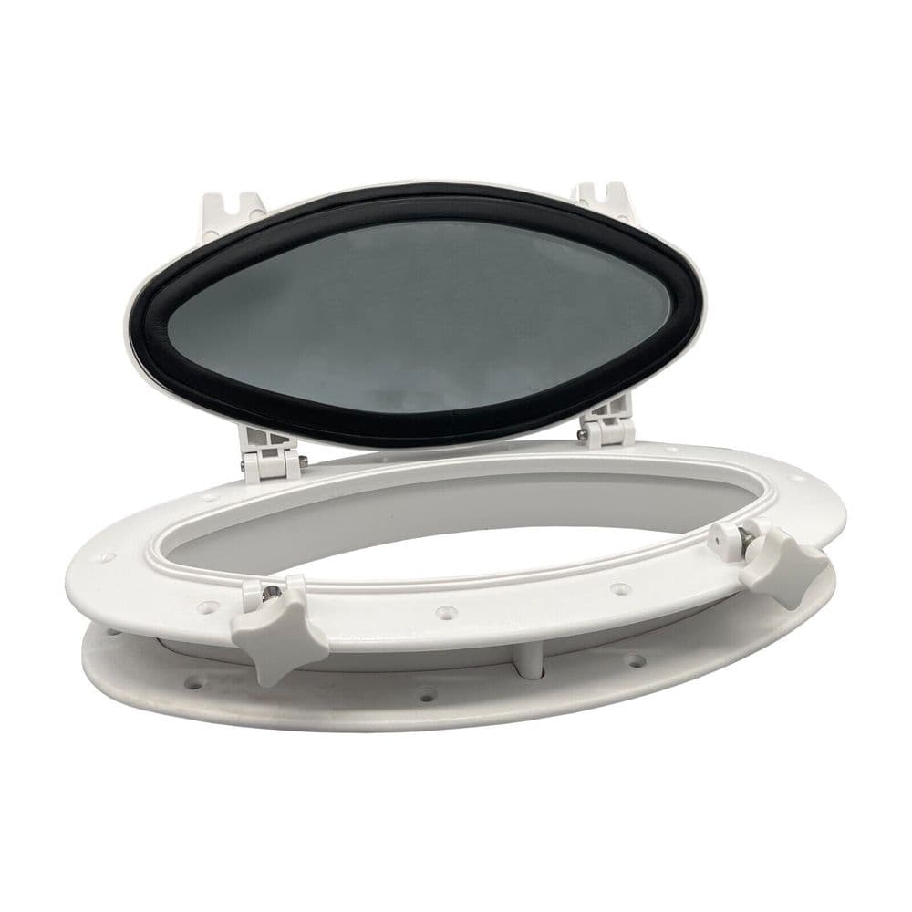 Window Hach 410mm x 220mm Marine Boat Oval White Porthole Window Hatch narrowboat yacht