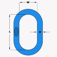 45B6 FRAM SINGLE MASTER LINK WLL 38.3 T wire rope chain slings webbing web
