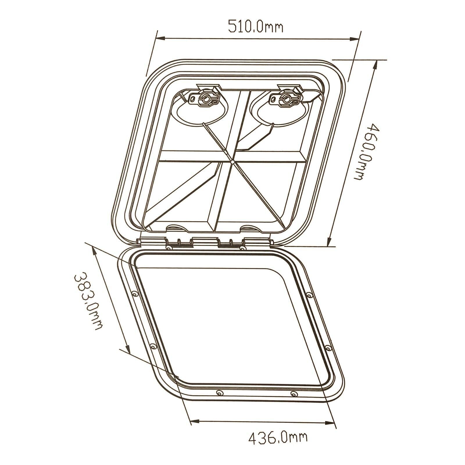 460mm x 510mm Marine Boat White Deck Inspection Access Hatches storage ...