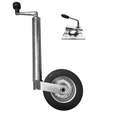 48mm JOCKEY WHEEL HEAVY DUTY METAL RIM + CLAMP caravan trailer container plant