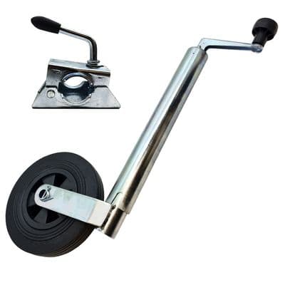 48mm JOCKEY WHEEL HEAVY DUTY with Clamp Bracket Caravan Trailer Plant Container