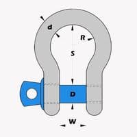 4x Lifting Shackle WLL 2 Ton Galvanised Screw Pin Bow Shackle Tested
