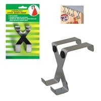 4x Over the Door Hook Hangers Stainess Steel Coat Towel Hanging Bathroom Kitchen