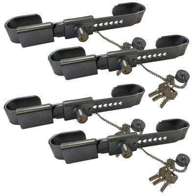 4x Shipping Container Security Lock Adjustable 23-34cm Heavy Duty Hardened Steel