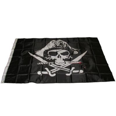 5 feet x 3 feet PIRATE FLAG with EYELETS camping caravan motorhome boat