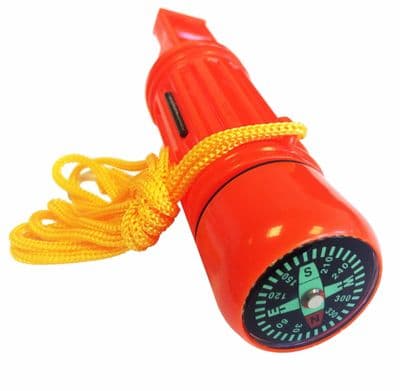 5 in 1 SURVIVAL COMPASS whistle MIRROR storage FLINT camping HIKING boat SCOUTS