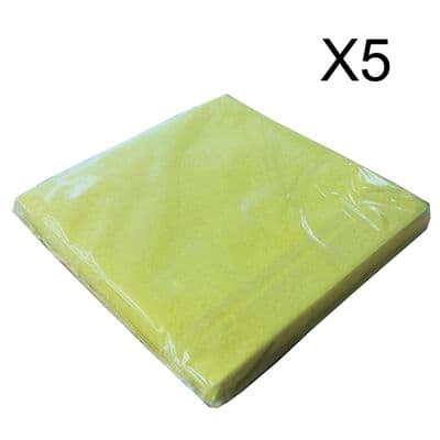 5 packs (25 cloths) YELLOW DUSTER SOFT CLEANING CLOTH car towel van caravan home