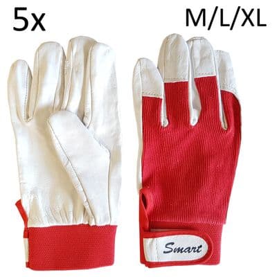 5 pairs WINCHING LEATHER / SPANDEX GLOVES 4 x 4 off road recovery tractor winch