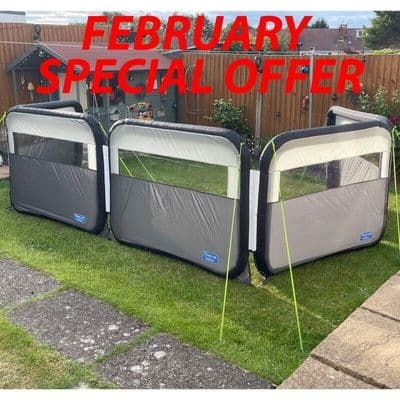 5 Panel Inflatable Air Windbreak 8 metres camping caravan motorhome beach