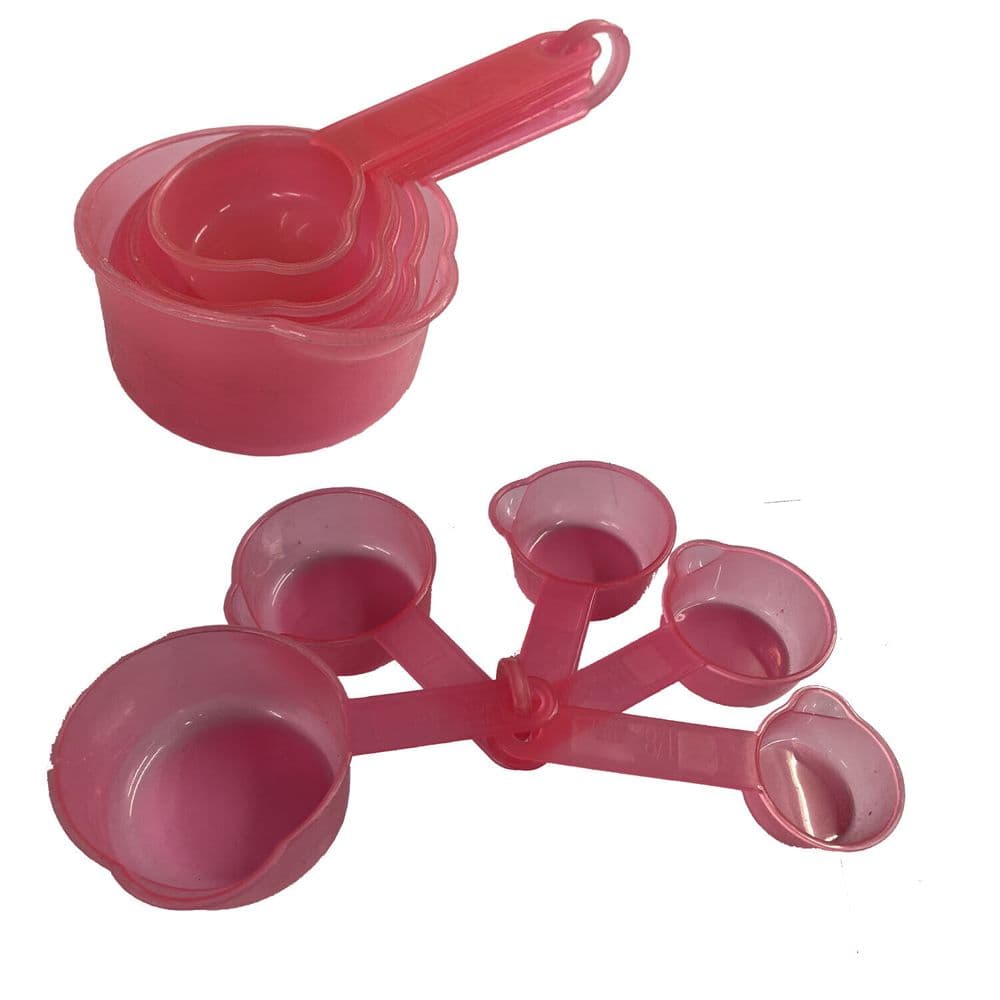 5 pcs PINK MEASURING CUPS baking mix measures