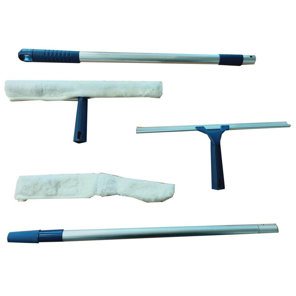 5 piece WINDOW CLEANER SET - LONG HANDLE PAD SQUEEGEE clean windows caravan