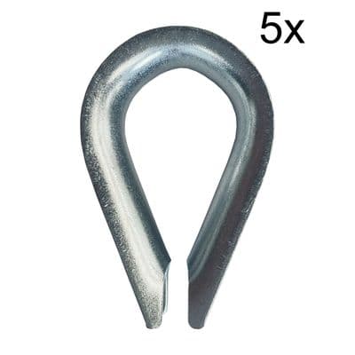 5 x 32mm GALVANISED COMMERCIAL THIMBLES rigging sling