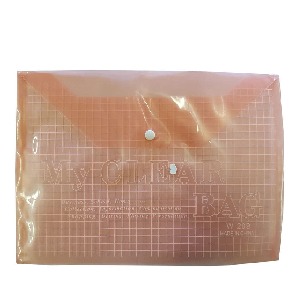 5 x A4 RED PLASTIC DOCUMENT WALLET FILE with STUD office school ...