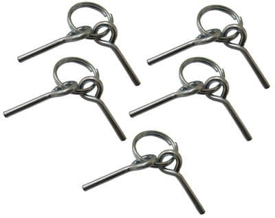 5 x AWNING TENT POLE RINGS with 2 PINS camping caravan hiking motorhome
