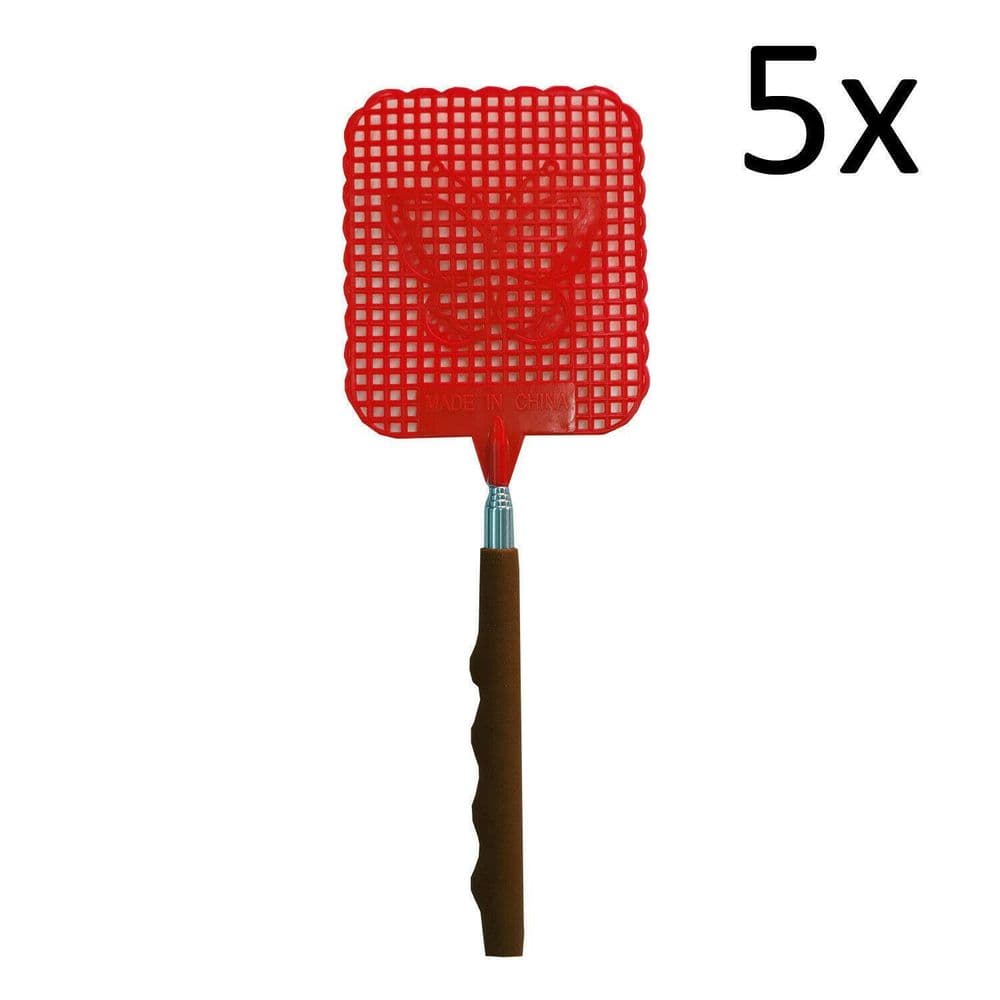 5 x TELESCOPIC FLY SWATTERS swap flies wasps insects