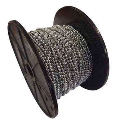 50 metre 2mm CHROME PLATED BALL CHAIN jewellery craft beads door curtain kitchen