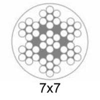 50 metres 1.5mm GALVANISED 7 x 7 WIRE ROPE YELLOW PVC COATED to 2mm gym rigging