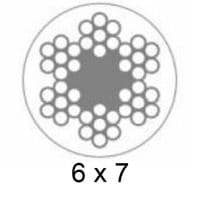 50 metres 3mm GALVANISED 6 x 7 WIRE ROPE CLEAR PVC COATED to 4mm gym rigging