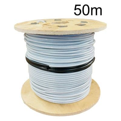 50 metres 3mm GALVANISED 7 x 7 WIRE ROPE WHITE PVC COATED to 4mm gym rigging
