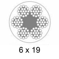 50 metres 6mm GALVANISED 6 x 19 WIRE ROPE WHITE PVC COATED to 8mm gym rigging