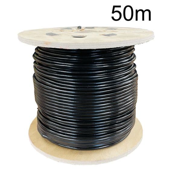 50 metres 6mm GALVANISED 6 x 7 WIRE ROPE BLACK PVC COATED to 7mm gym rigging
